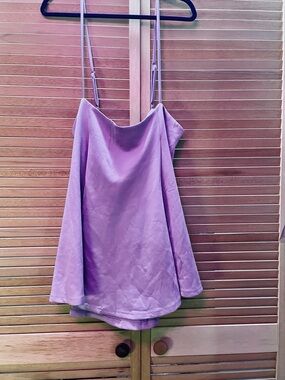 YOINS Mauve Satin Slip Dress with Adjustable Straps